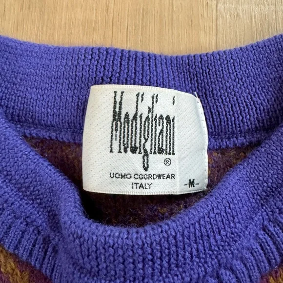 Modigliani VGT Italian 100% Wool Knit Sweater Men’s Medium Like New Condition